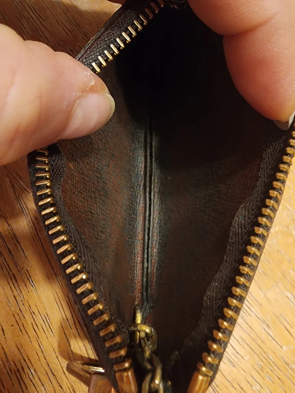 Louis Vuitton Monogram Canvas Key Pouch Wallet in Brown and Gold
